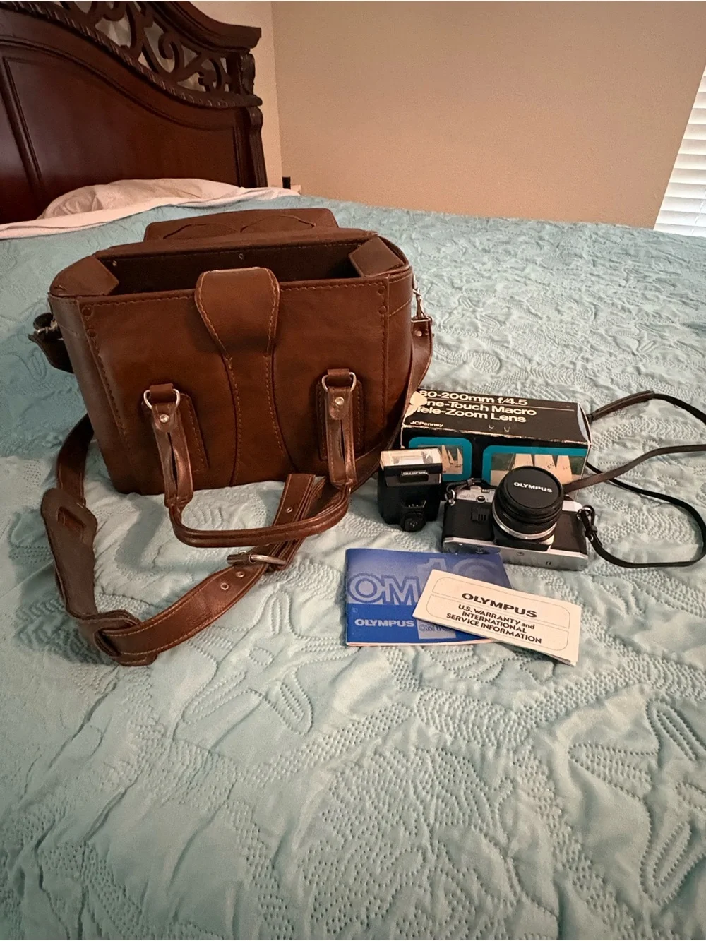 Olympus Brown Camera Bag with Accessories